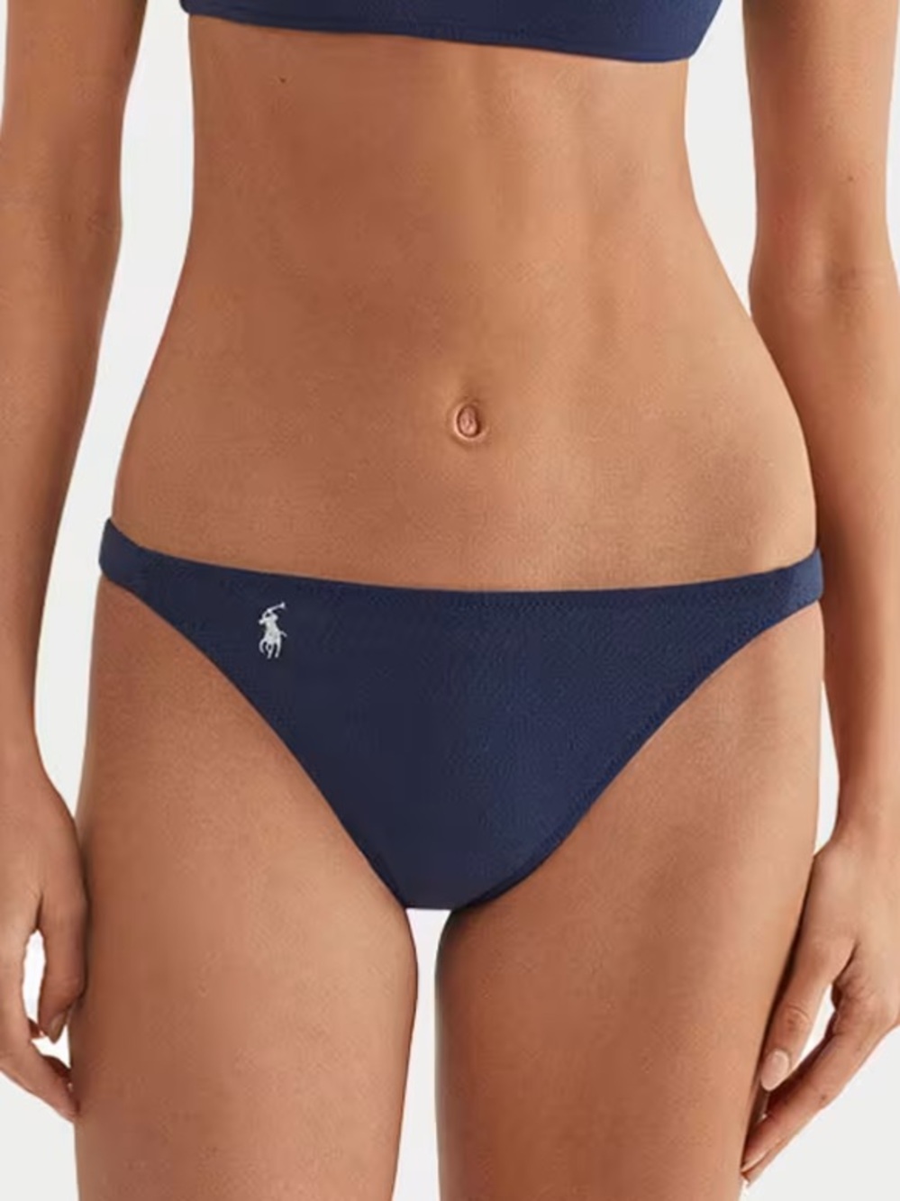 NWT Ralph Lauren Logo Lace-up Bikini Bottoms Blue Size Medium